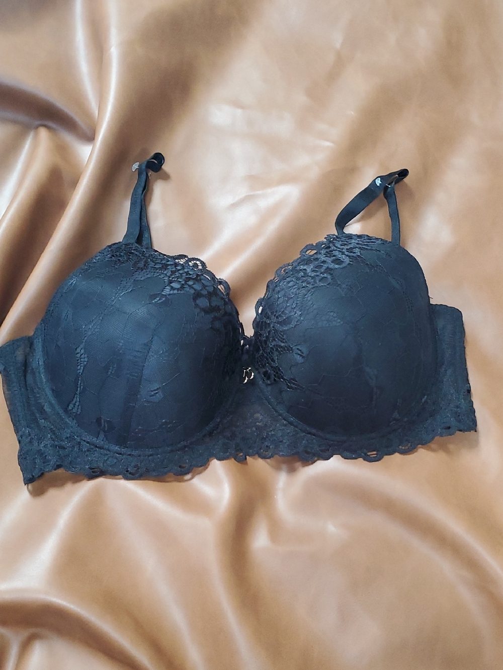 Juicy Couture Black Lace Underwire Push-Up Bra 42D